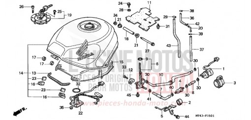 RESERVOIR A CARBURANT (VFR750FR/FS/FT/FV) VFR750FV de 1997